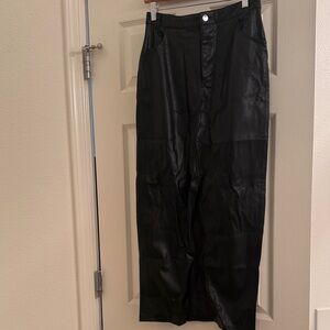 Zara Black Leather Skirt